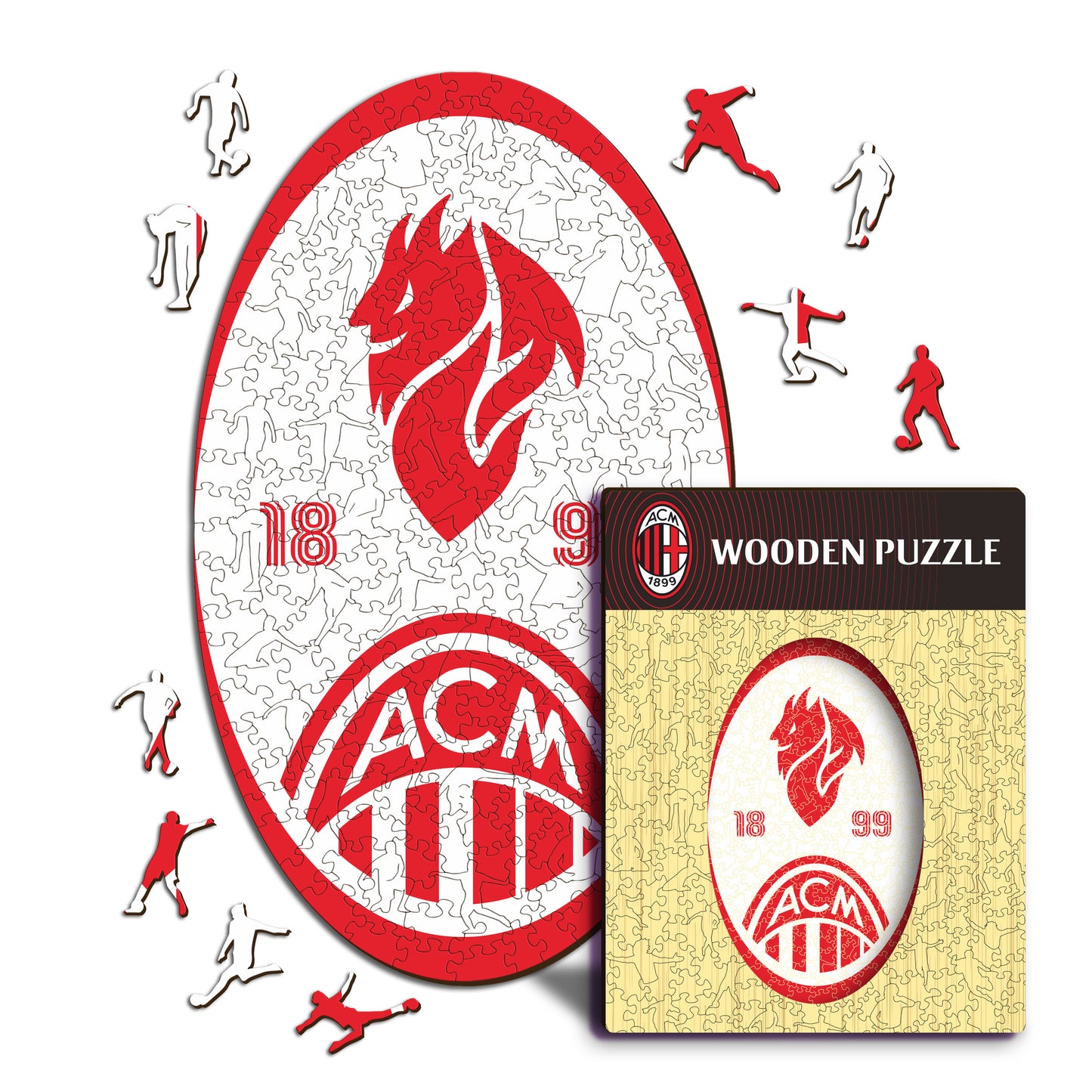 AC Milan® Retro Logo - Rompecabezas de Madera