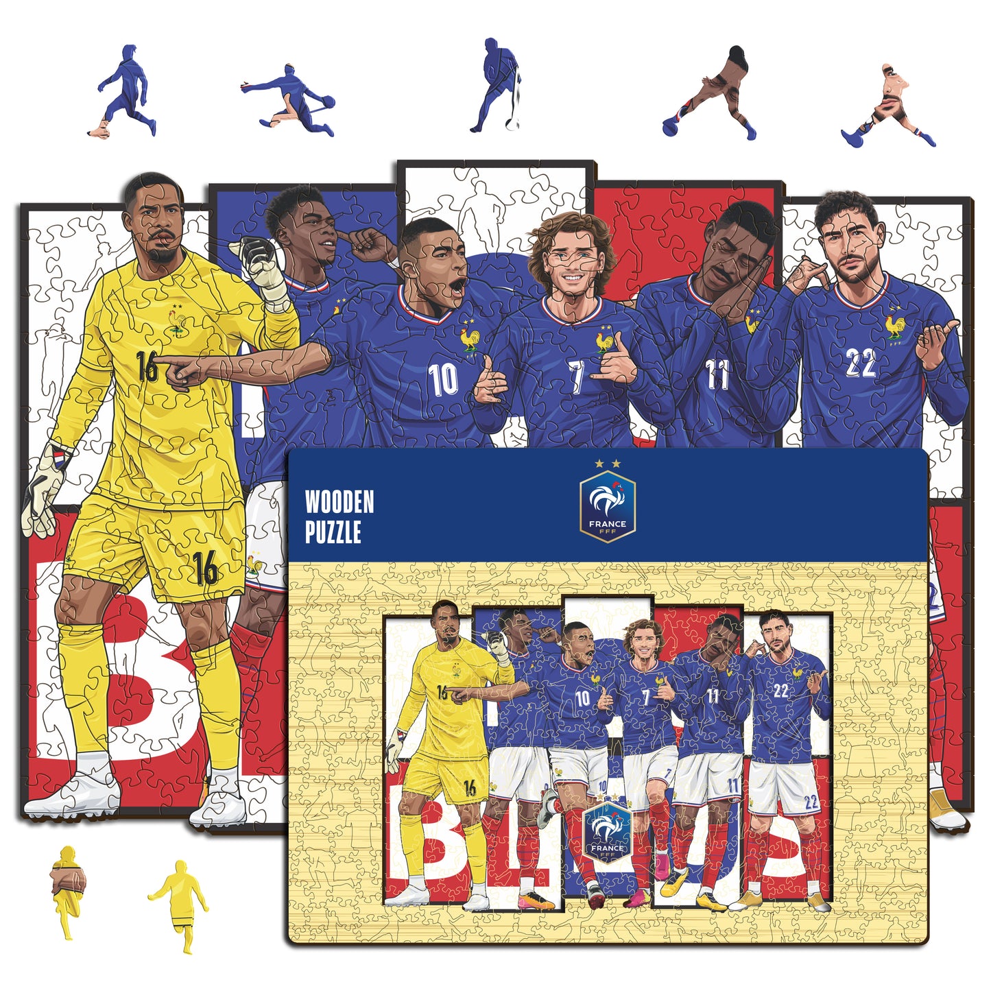 Équipe de France® 6 Jugadores - Rompecabezas de Madera