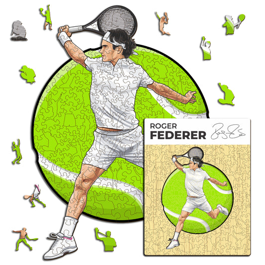 Roger Federer - Rompecabezas de Madera