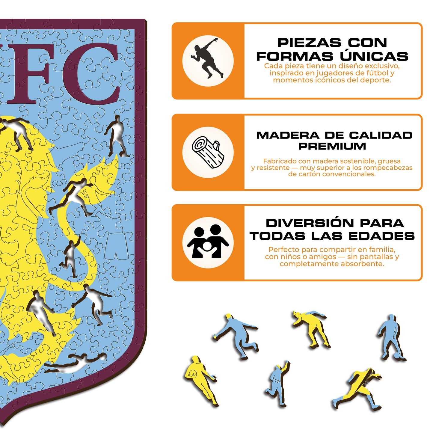 Aston Villa FC® Logo - Rompecabezas de Madera