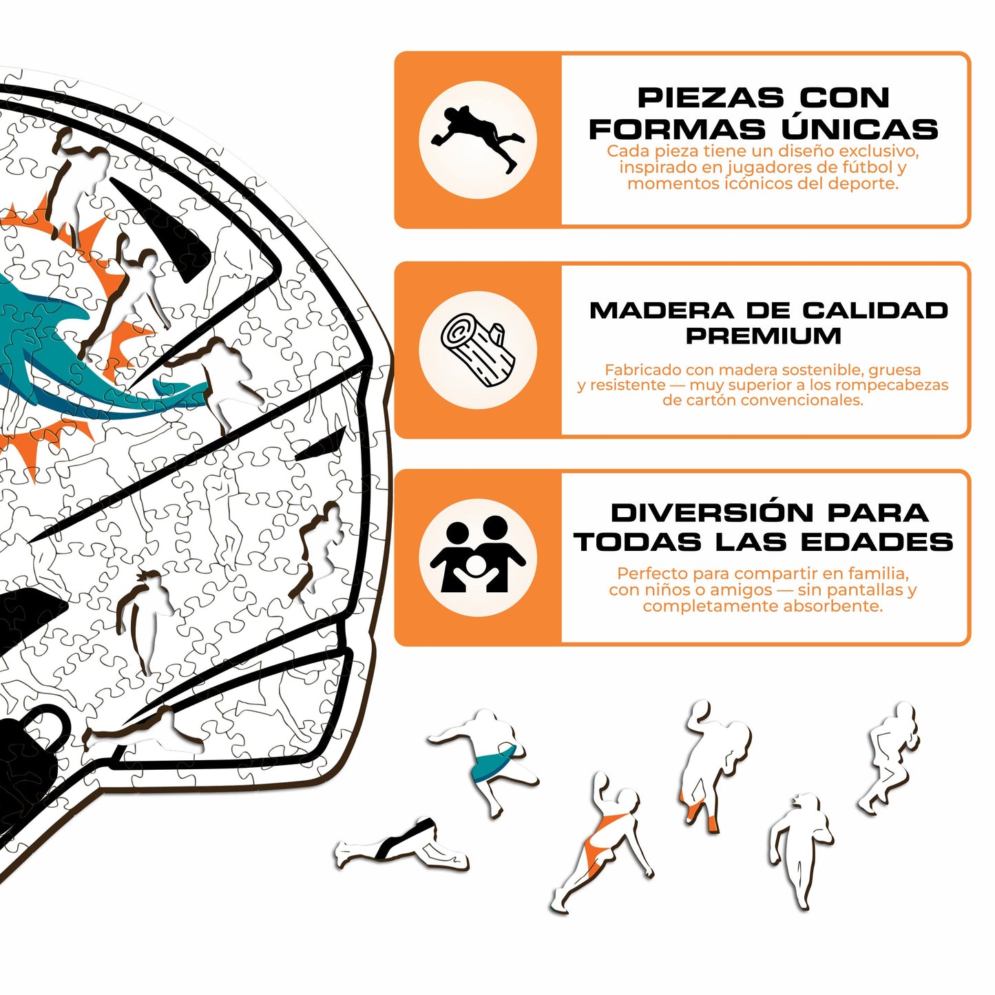 Miami Dolphins™ Casco - Rompecabezas de Madera