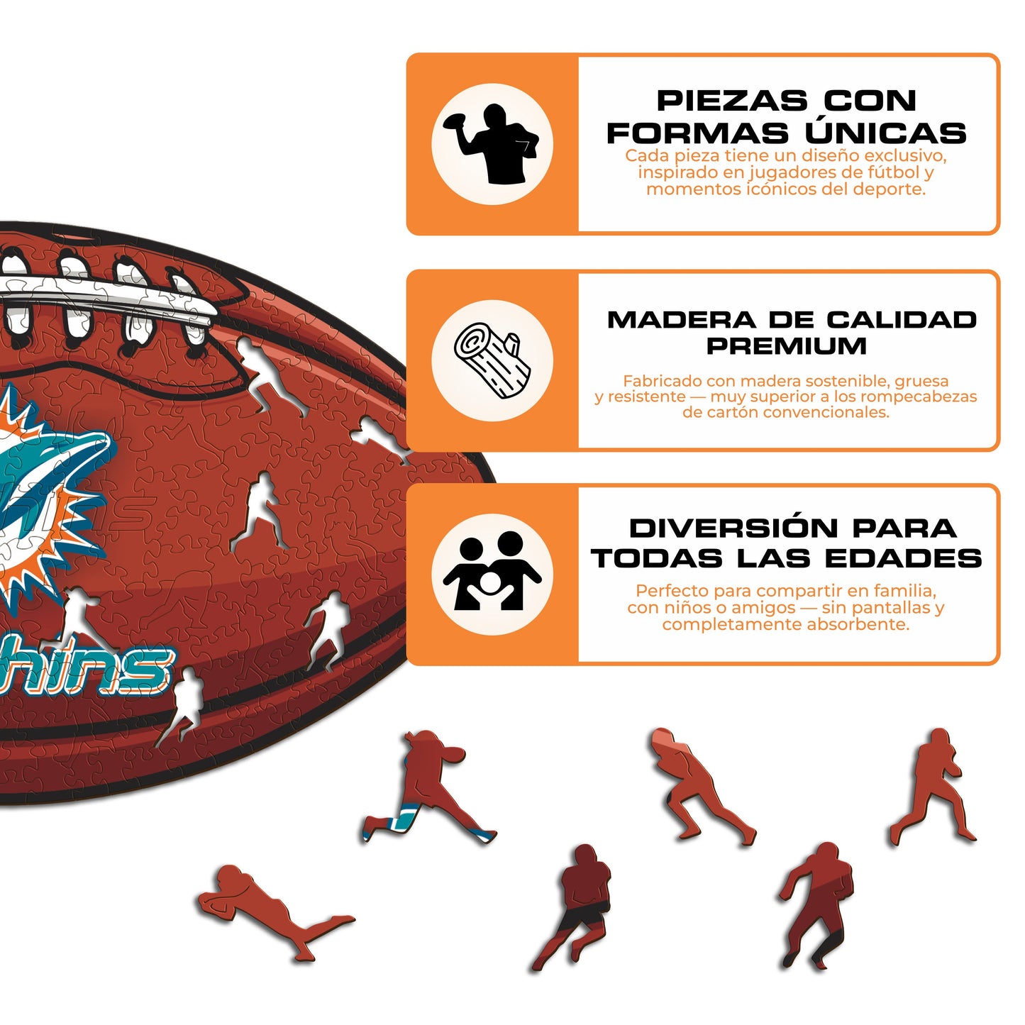 Miami Dolphins™ - Rompecabezas de Madera