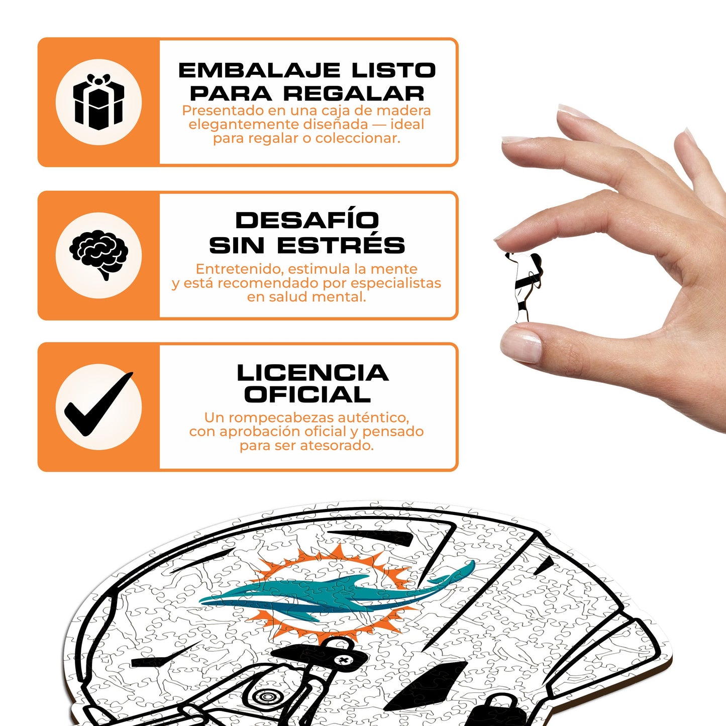 Miami Dolphins™ Casco - Rompecabezas de Madera