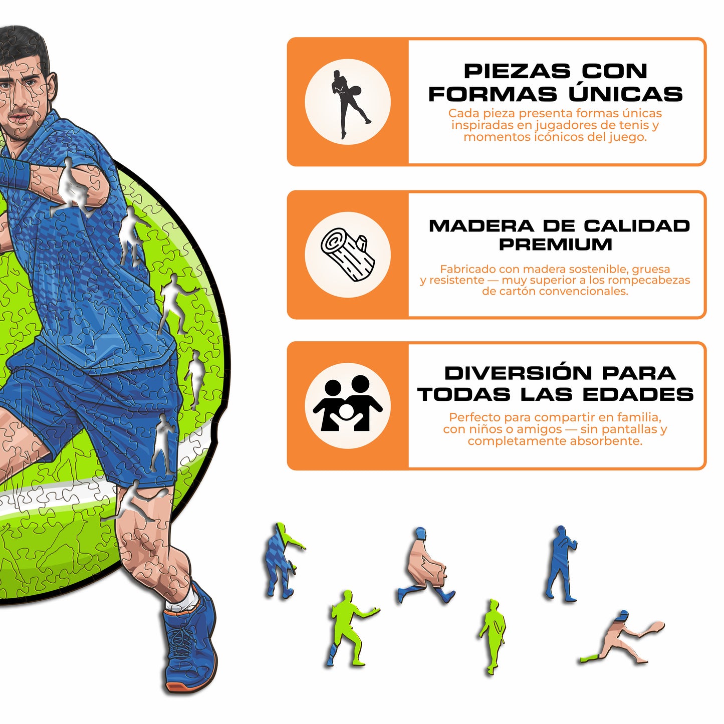 Novak Djokovic - Rompecabezas de Madera