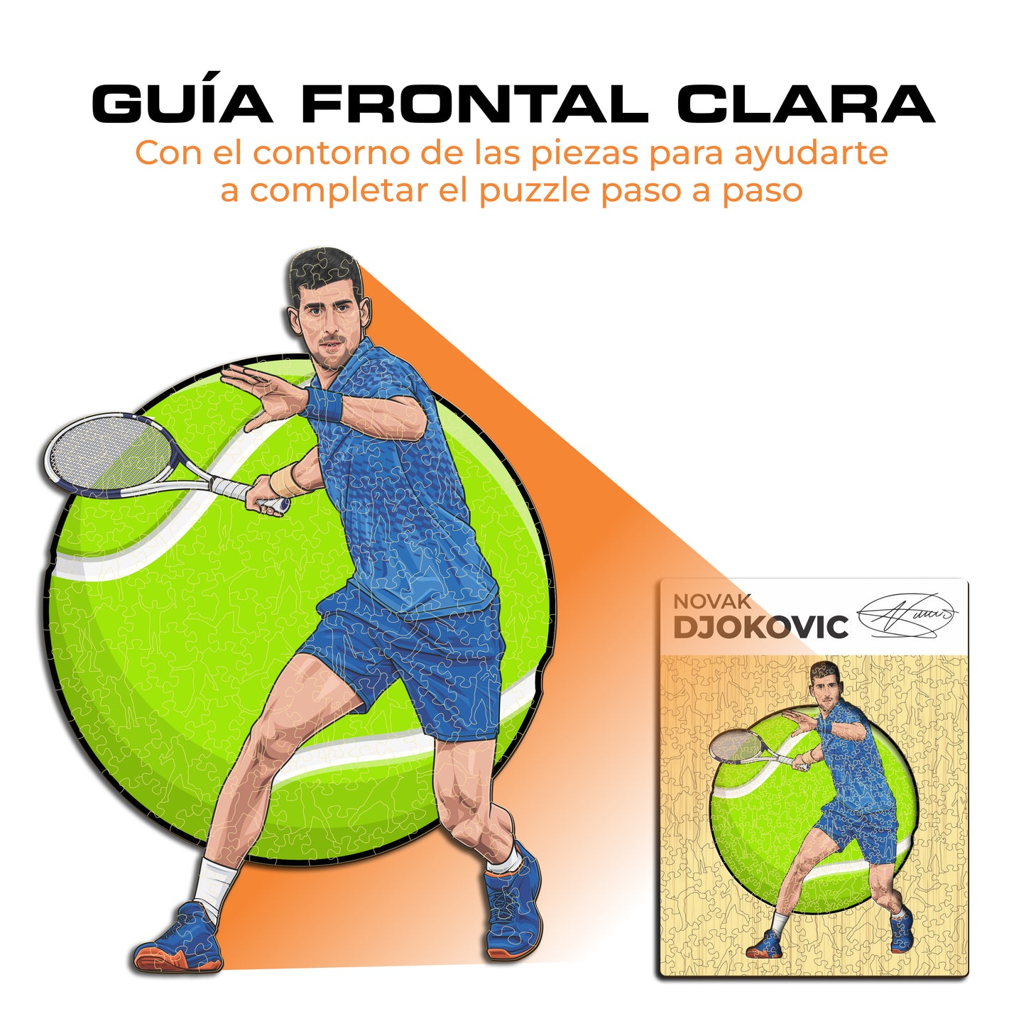Novak Djokovic - Rompecabezas de Madera