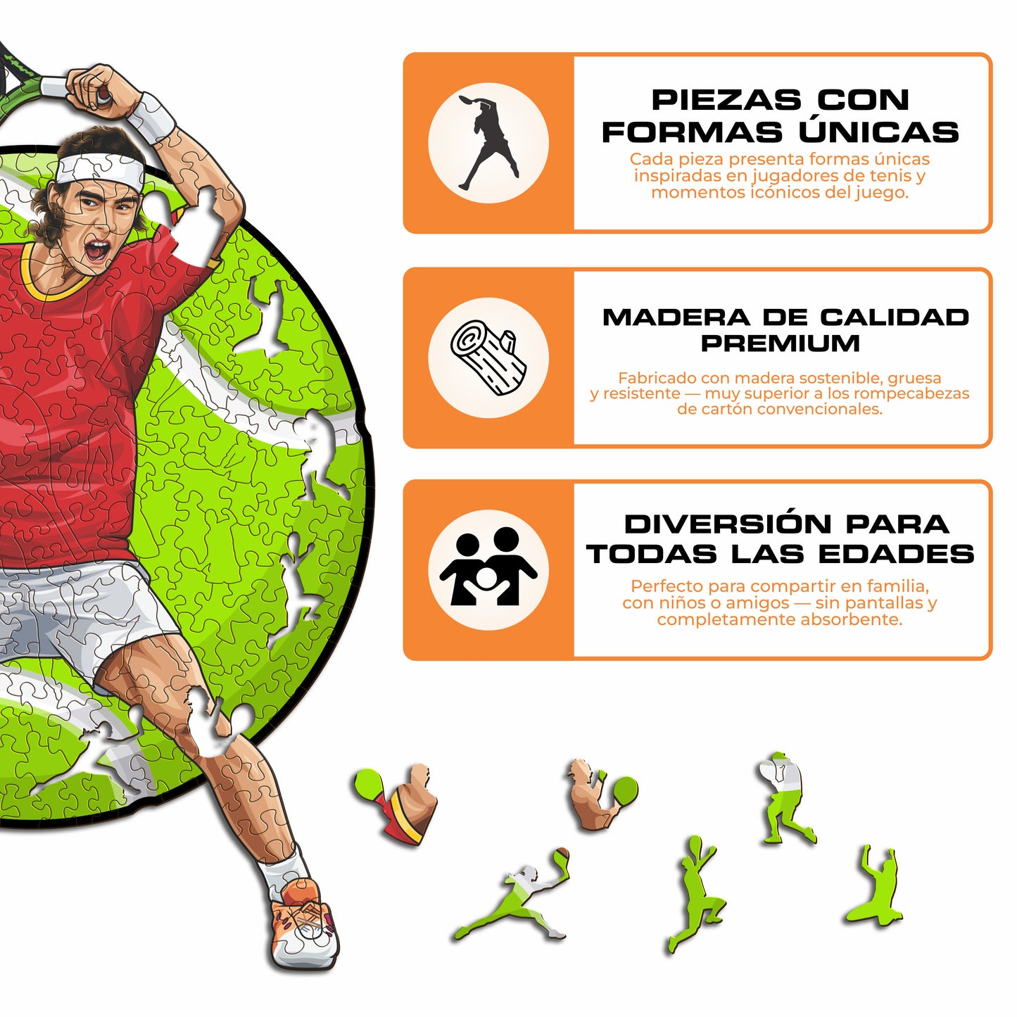 Rafael Nadal - Rompecabezas de Madera