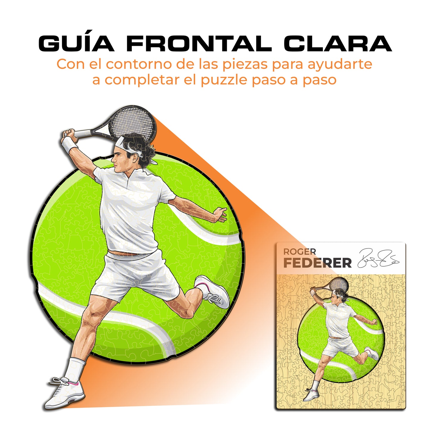 Roger Federer - Rompecabezas de Madera