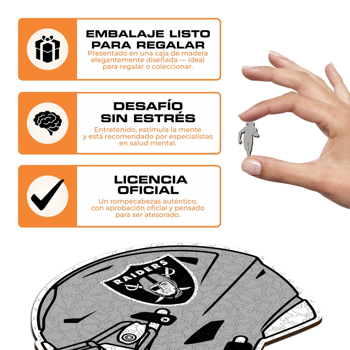 Las Vegas Raiders™ Casco - Rompecabezas de Madera