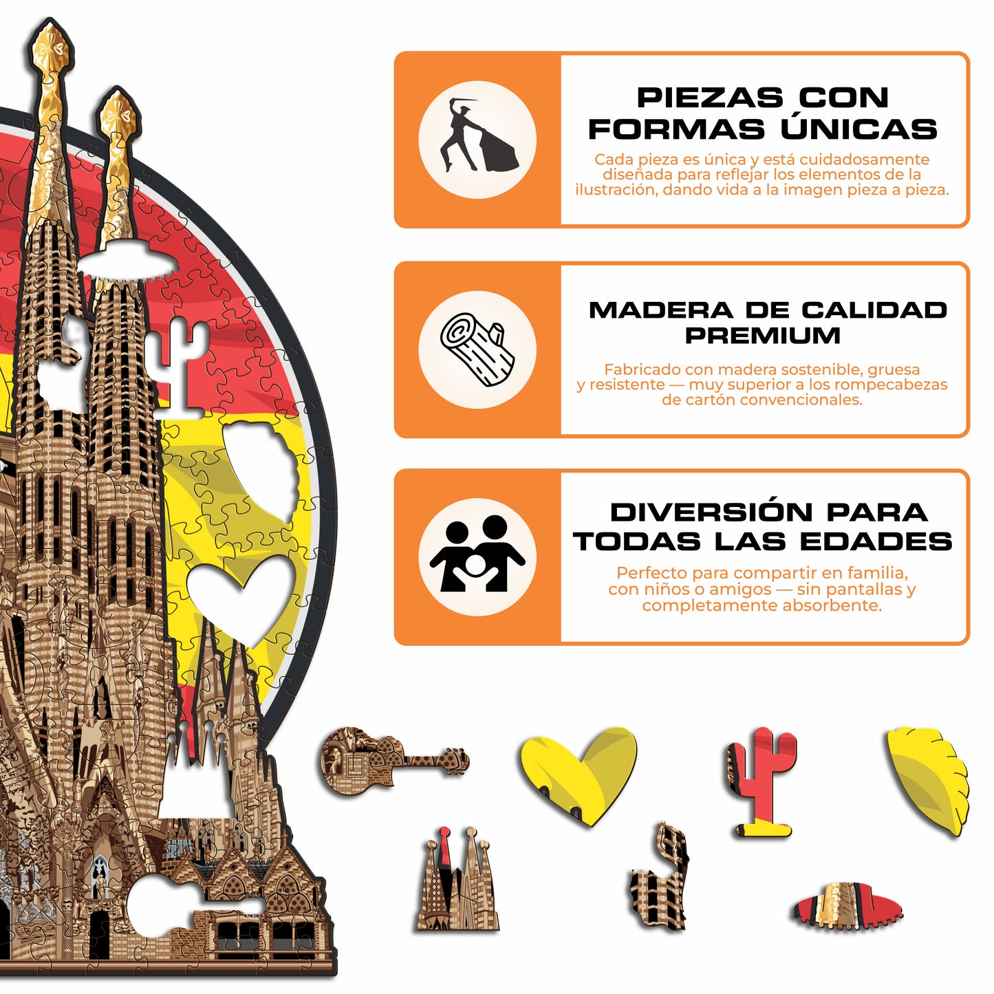 Sagrada Família - Rompecabezas de Madera