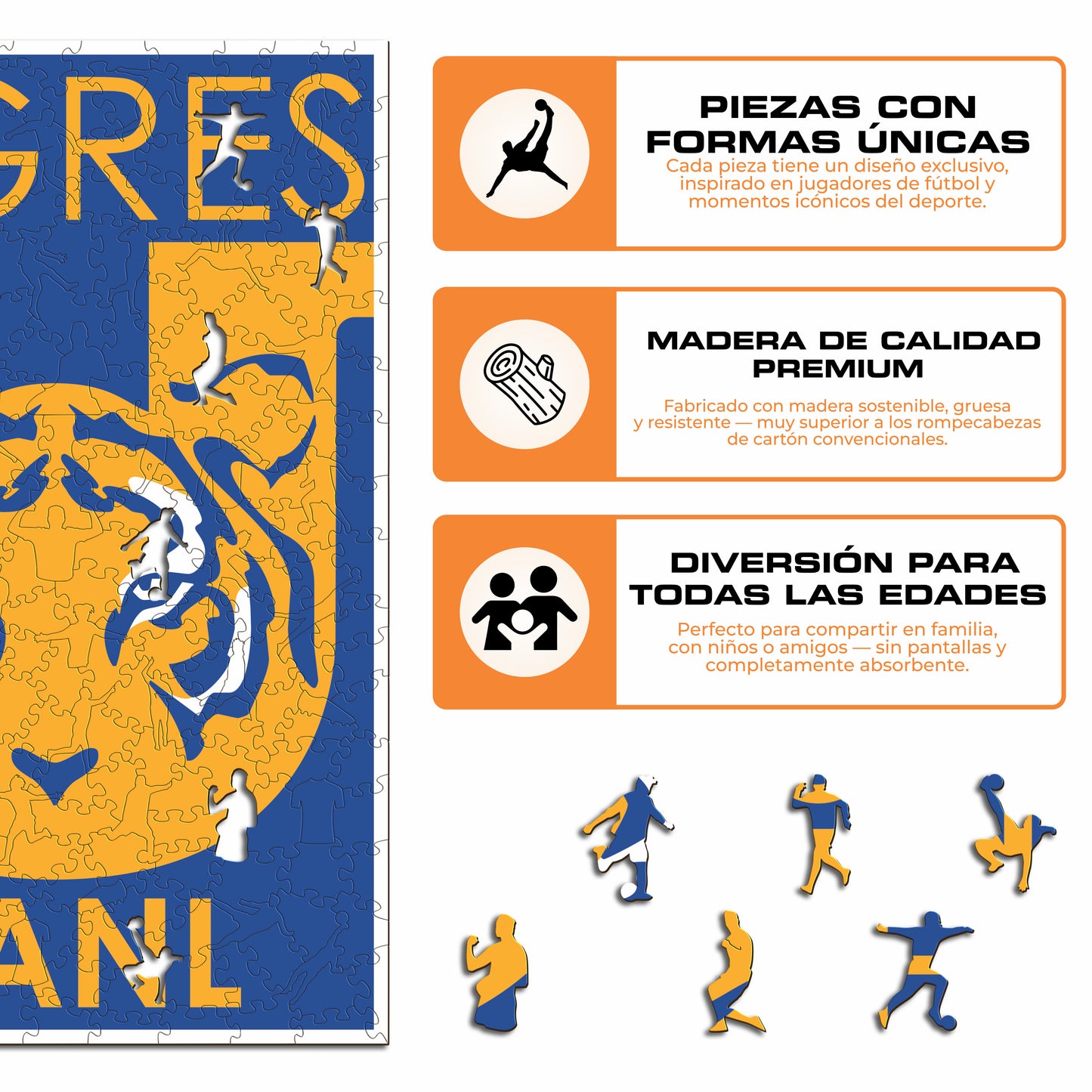 Tigres UANL® Logo - Rompecabezas de Madera