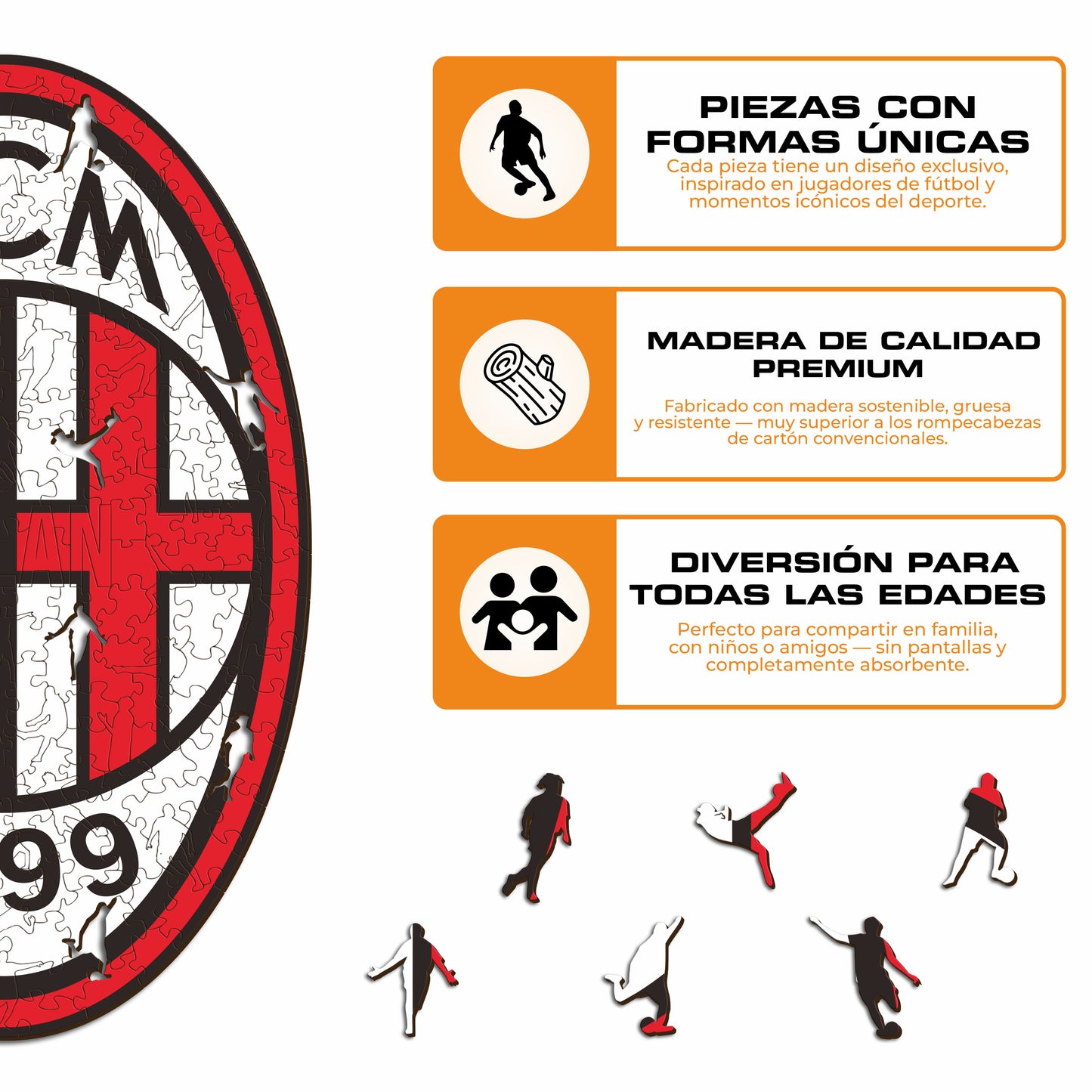 AC Milan® Logo - Rompecabezas de Madera