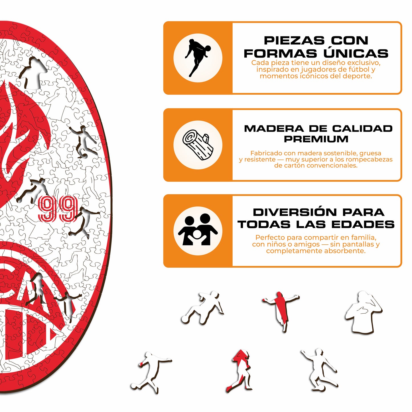 AC Milan® Retro Logo - Rompecabezas de Madera