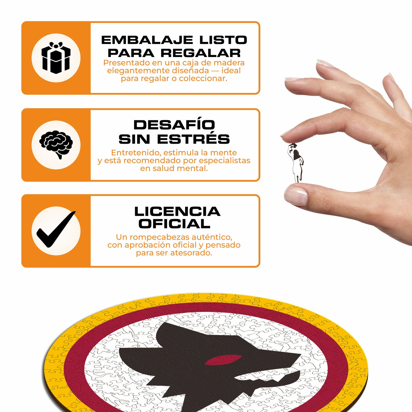 AS Roma® Logo Lupetto - Rompecabezas de Madera