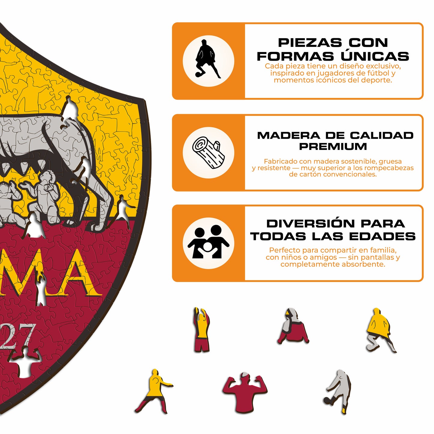 AS Roma® Logo - Rompecabezas de Madera