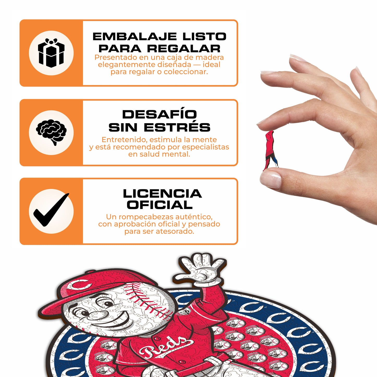 Cincinnati Reds™ Mascota - Rompecabezas de Madera