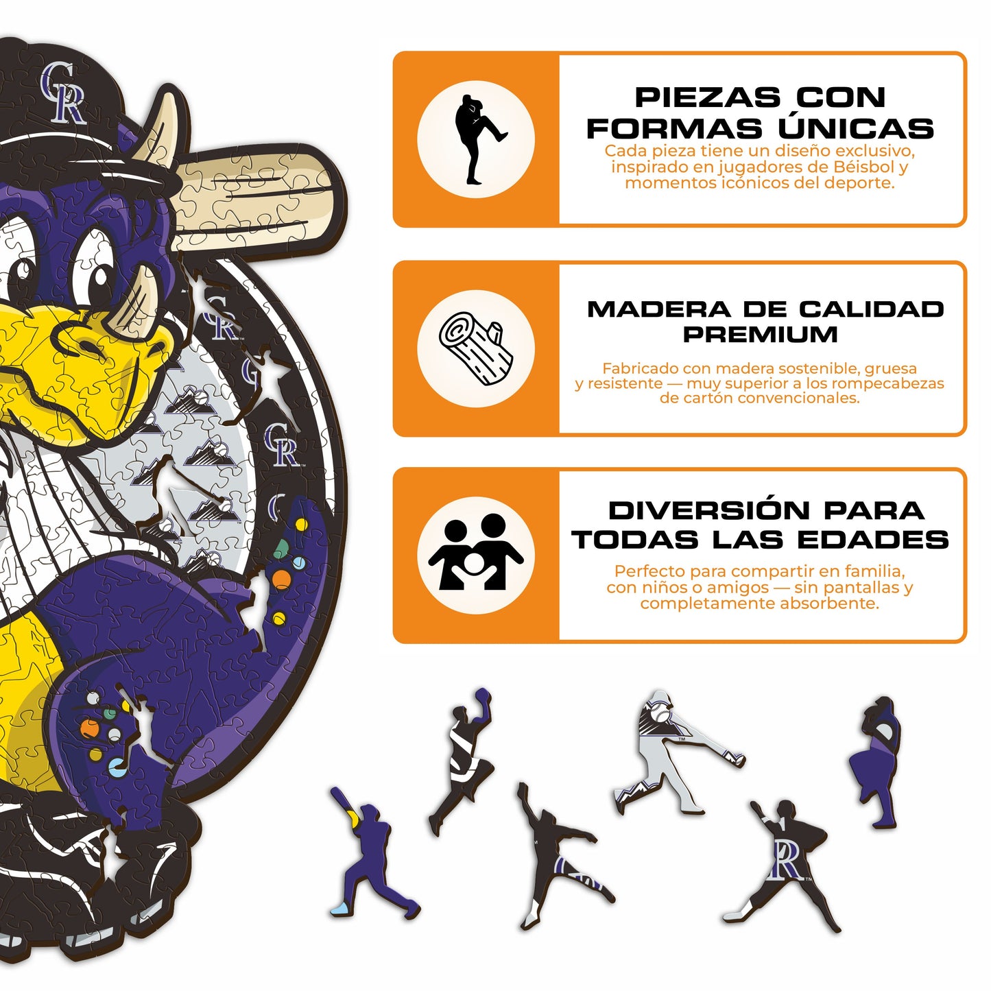 Colorado Rockies™ Mascota - Rompecabezas de Madera