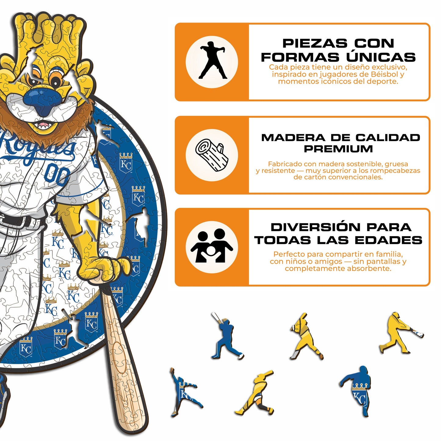 Kansas City Royals™ Mascota - Rompecabezas de Madera