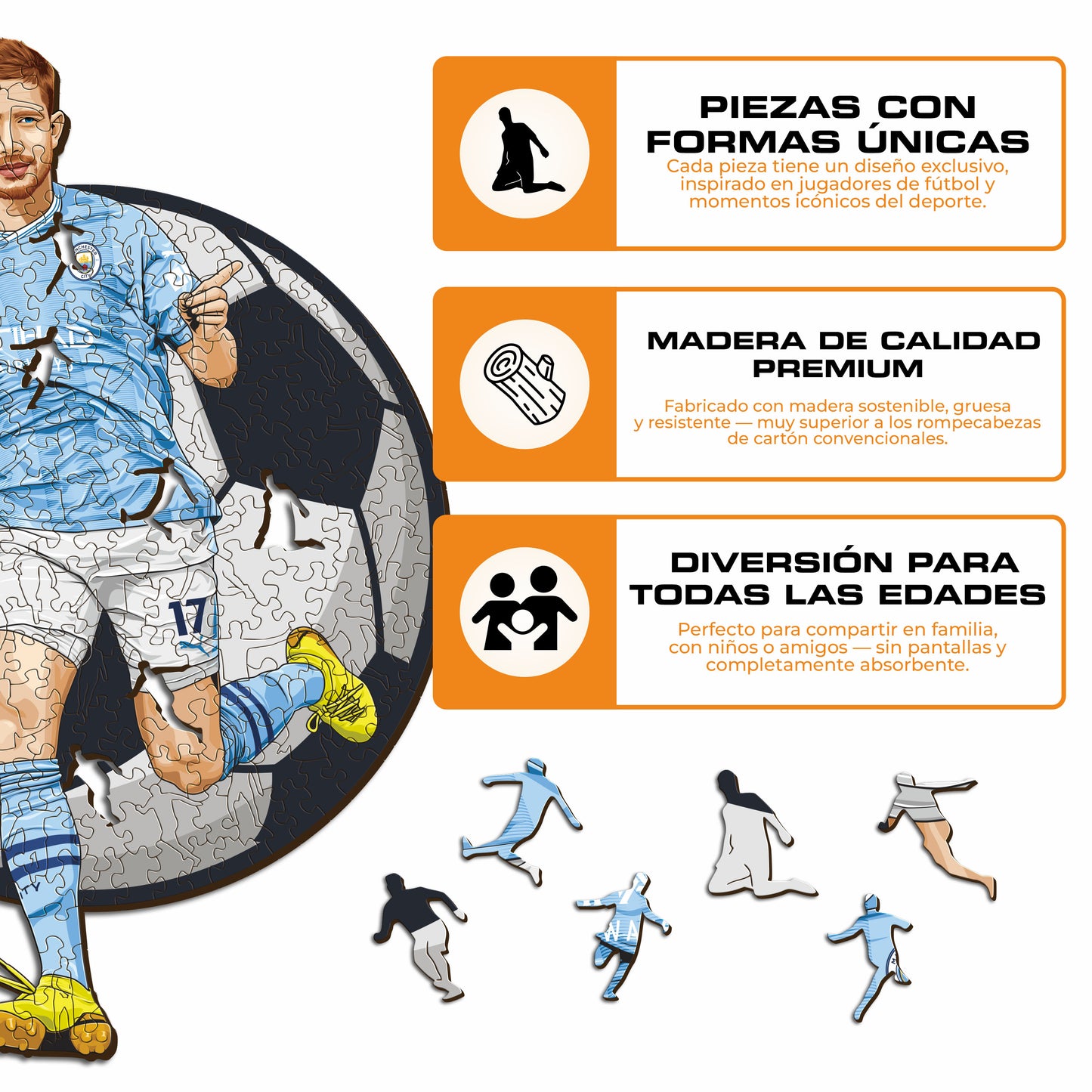 Kevin De Bruyne - Rompecabezas de Madera