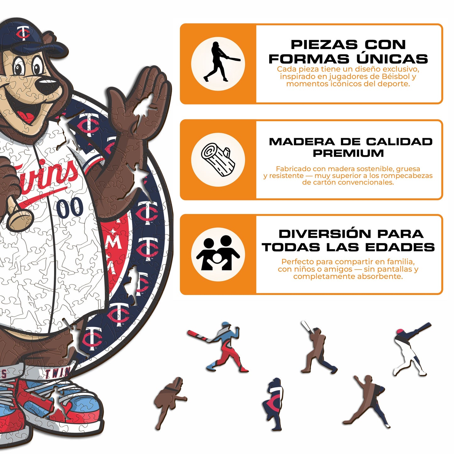 Minnesota Twins™ Mascota - Rompecabezas de Madera