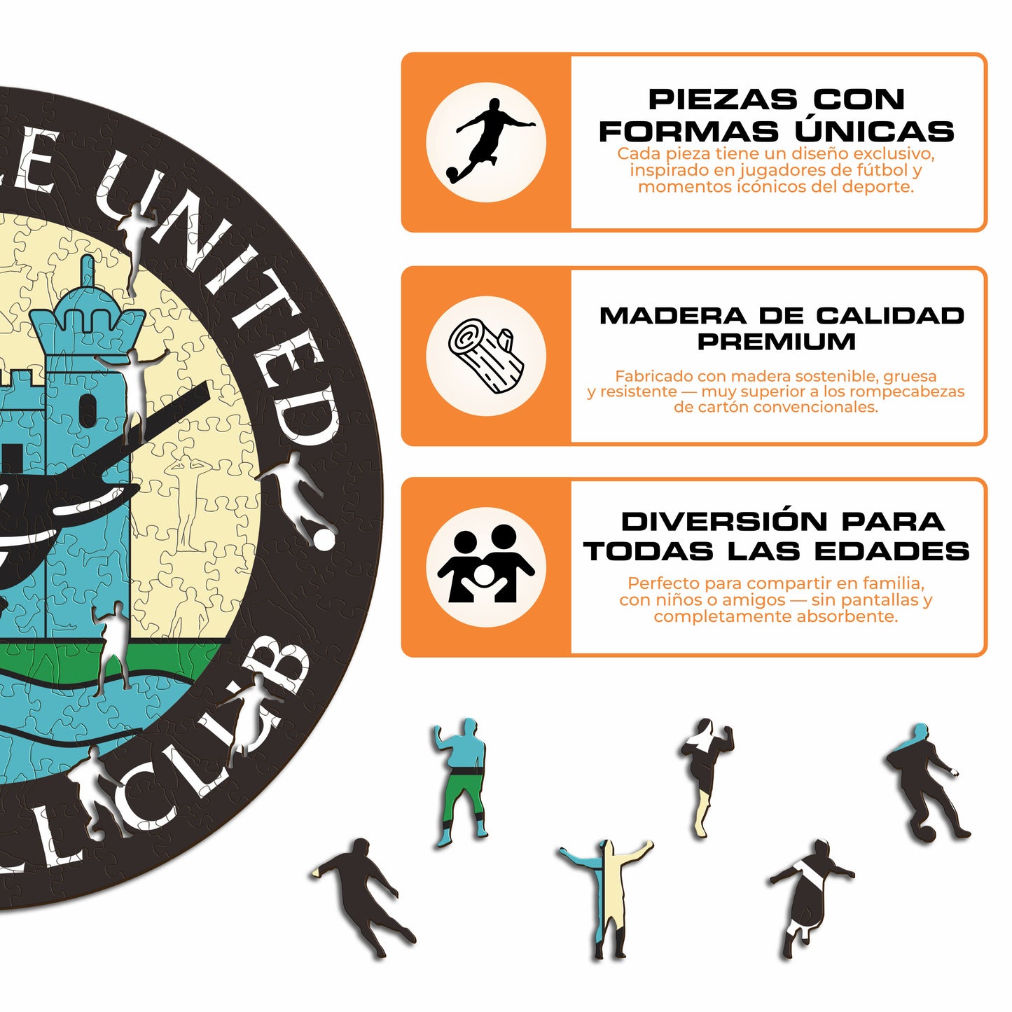 Newcastle United FC® Retro Logo - Rompecabezas de Madera