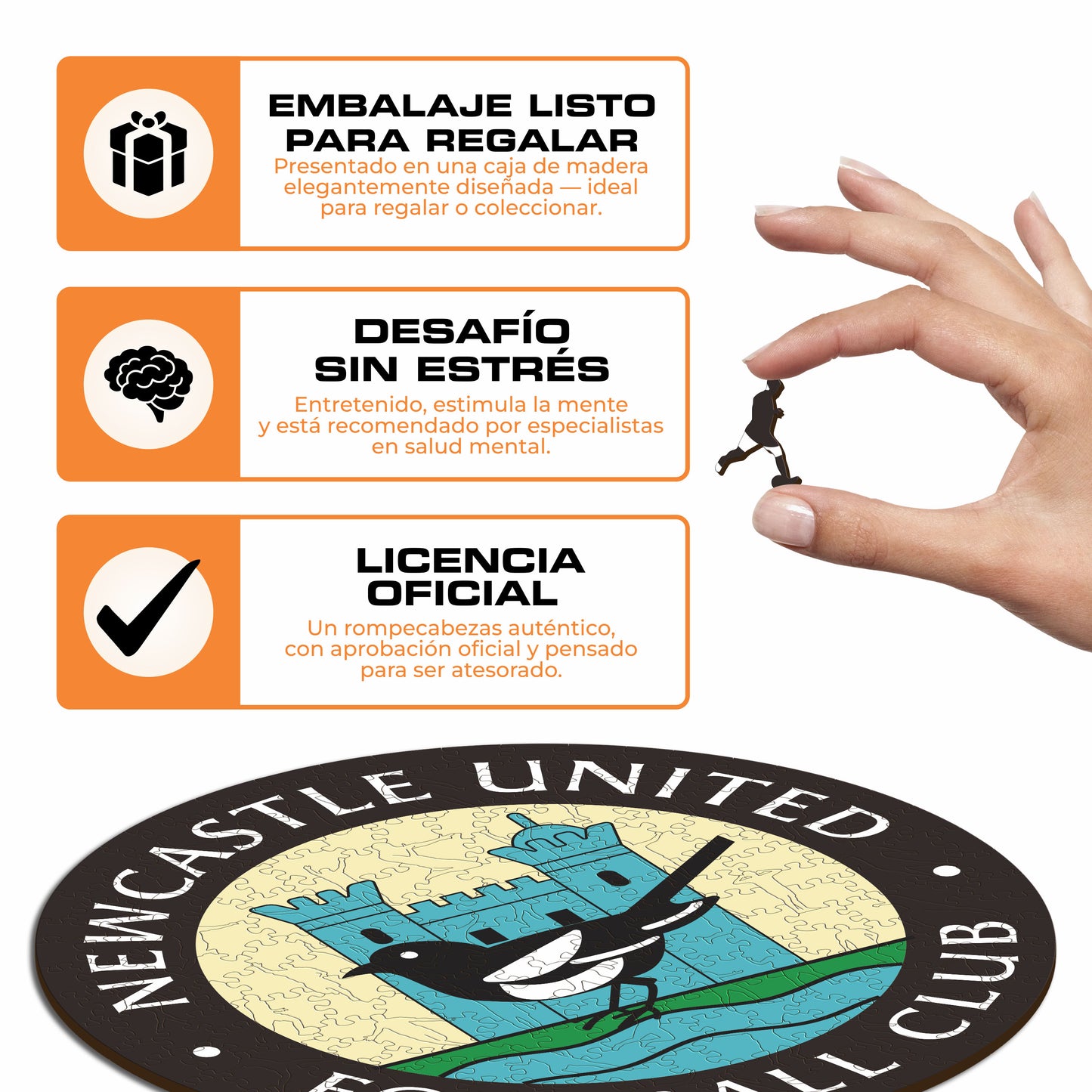 Newcastle United FC® Retro Logo - Rompecabezas de Madera