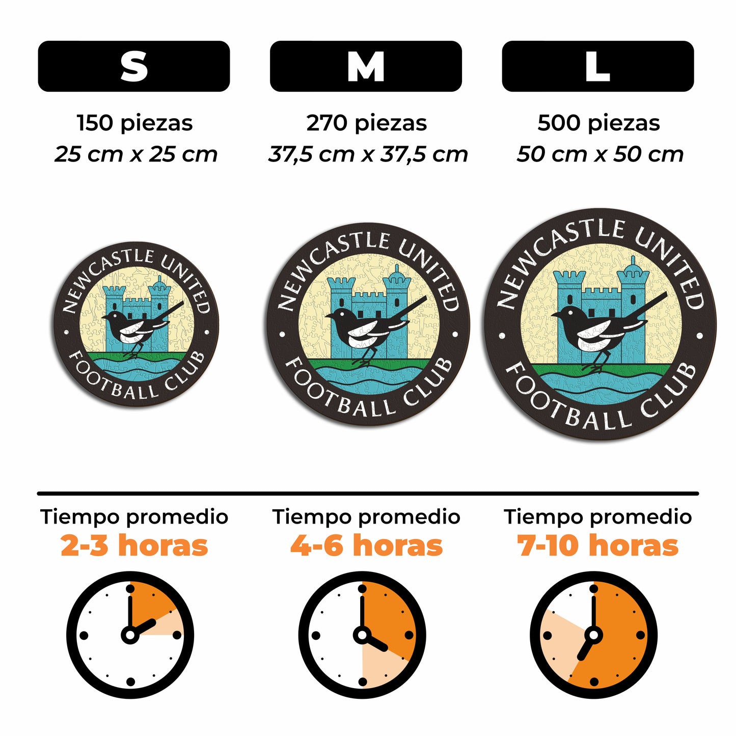 Newcastle United FC® Retro Logo - Rompecabezas de Madera