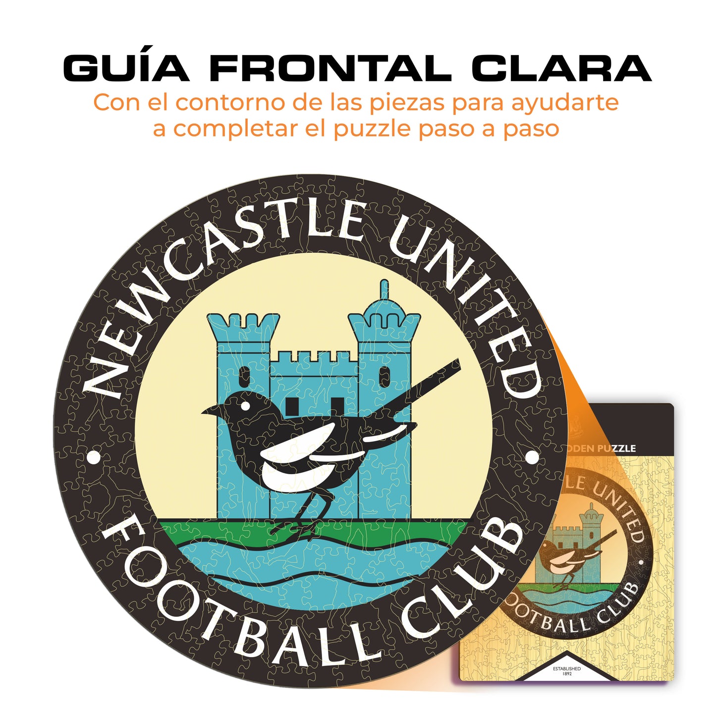 Newcastle United FC® Retro Logo - Rompecabezas de Madera