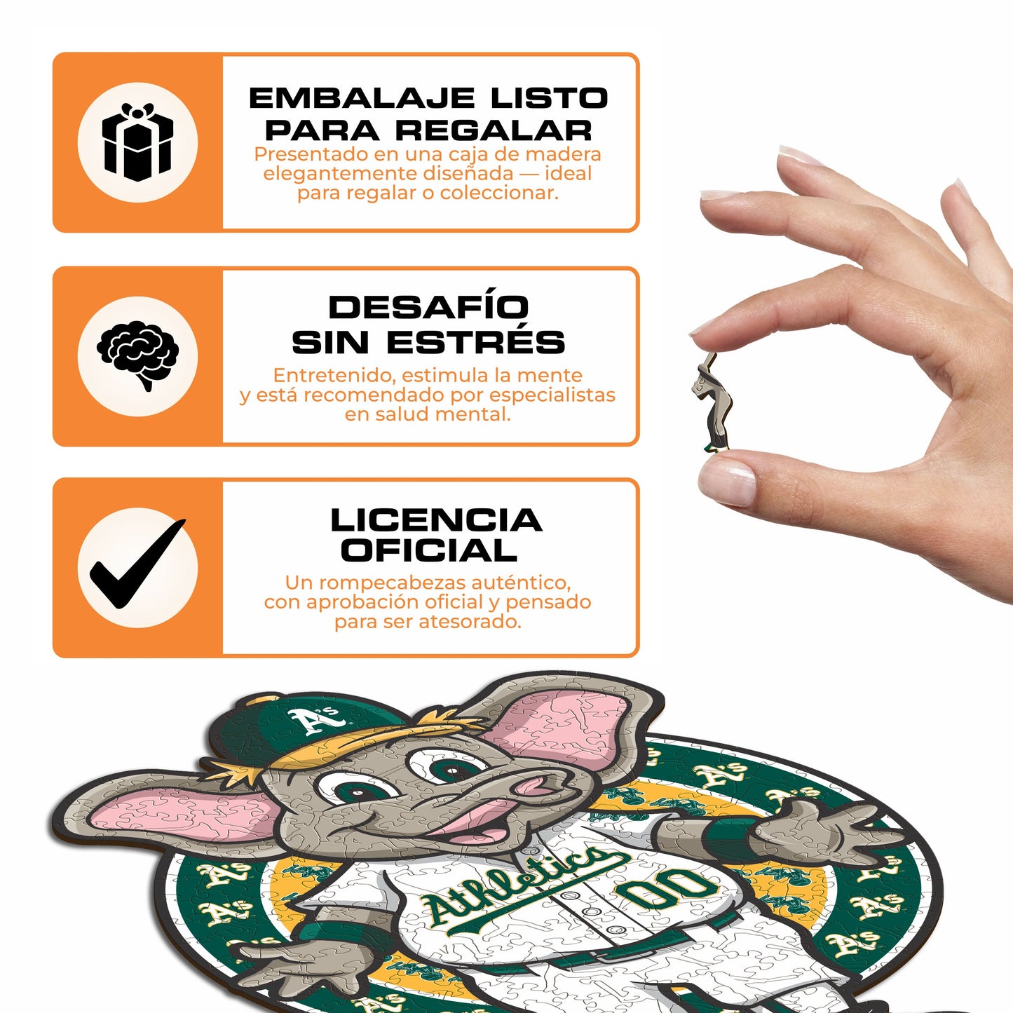 Oakland Athletics™ Mascota - Rompecabezas de Madera