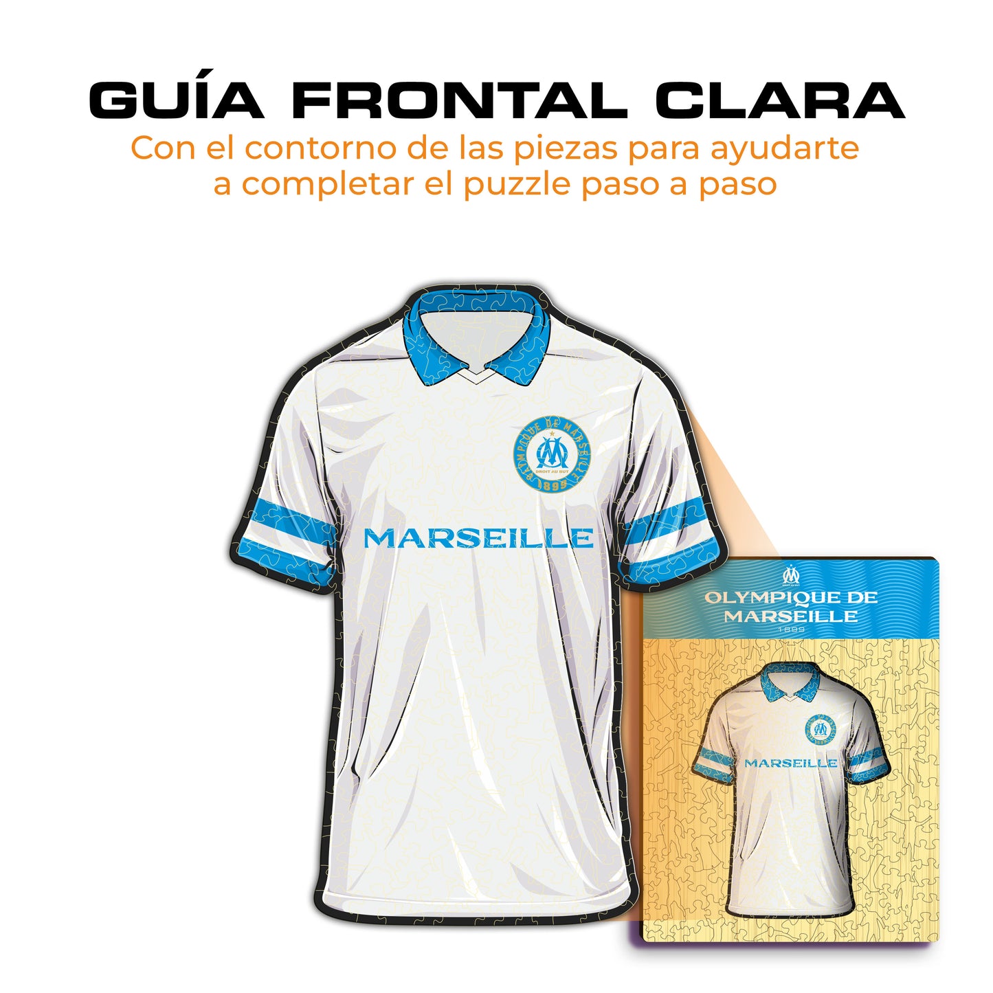 Olympique de Marseille® Camiseta - Rompecabezas de Madera Oficial