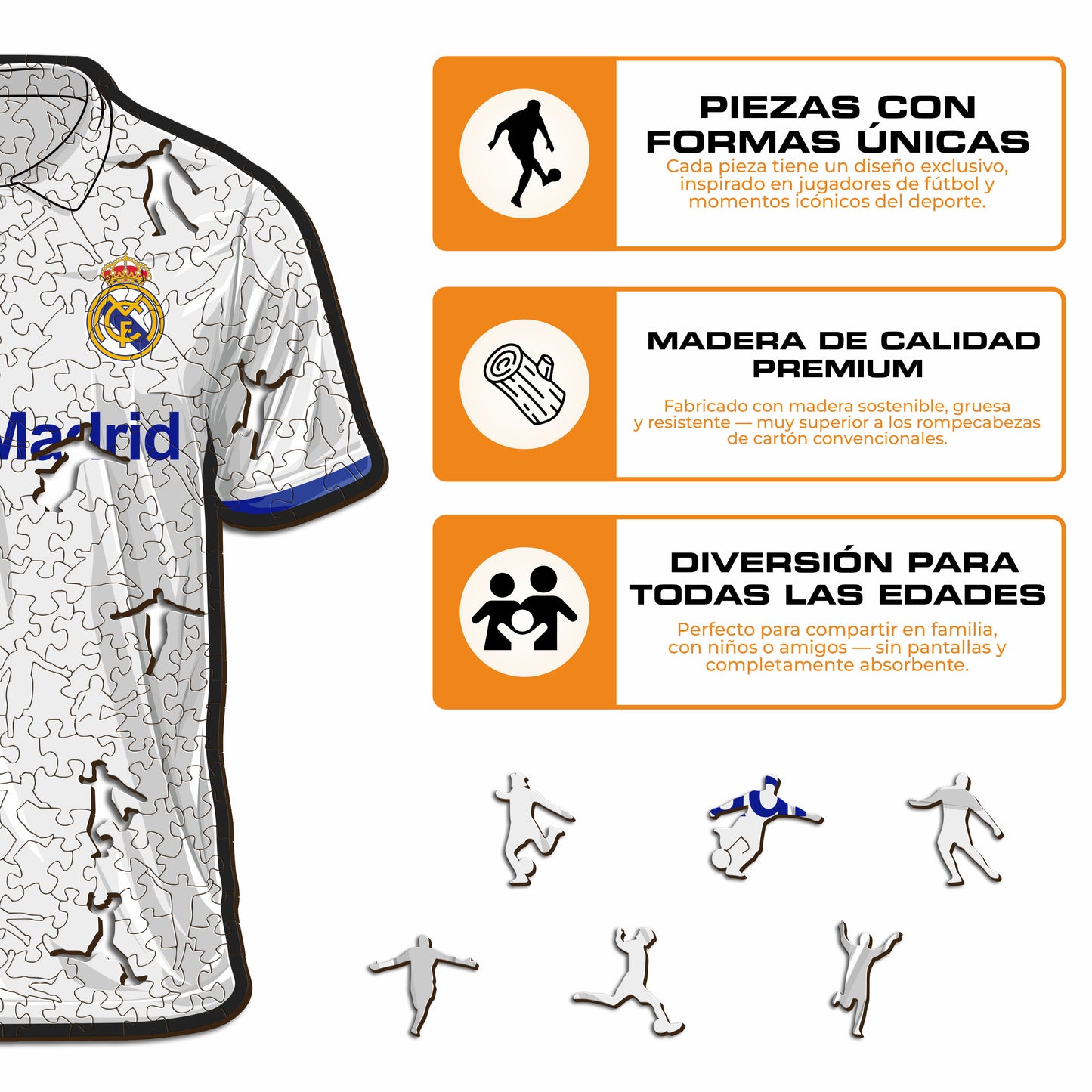 Real Madrid CF® Camiseta - Rompecabezas de Madera
