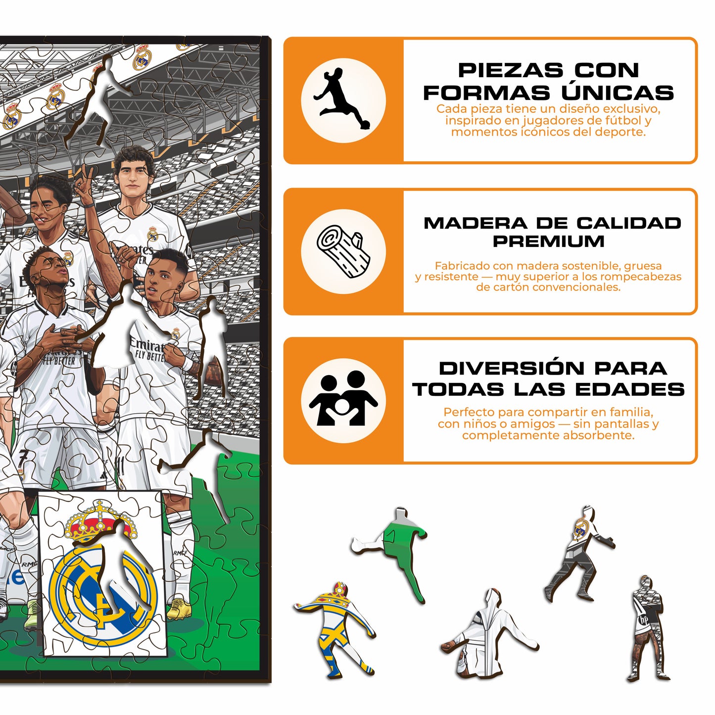 Equipo Real Madrid CF® - Rompecabezas de Madera