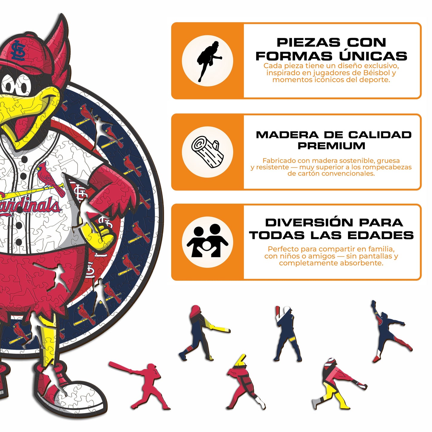 St. Louis Cardinals™ Mascota - Rompecabezas de Madera