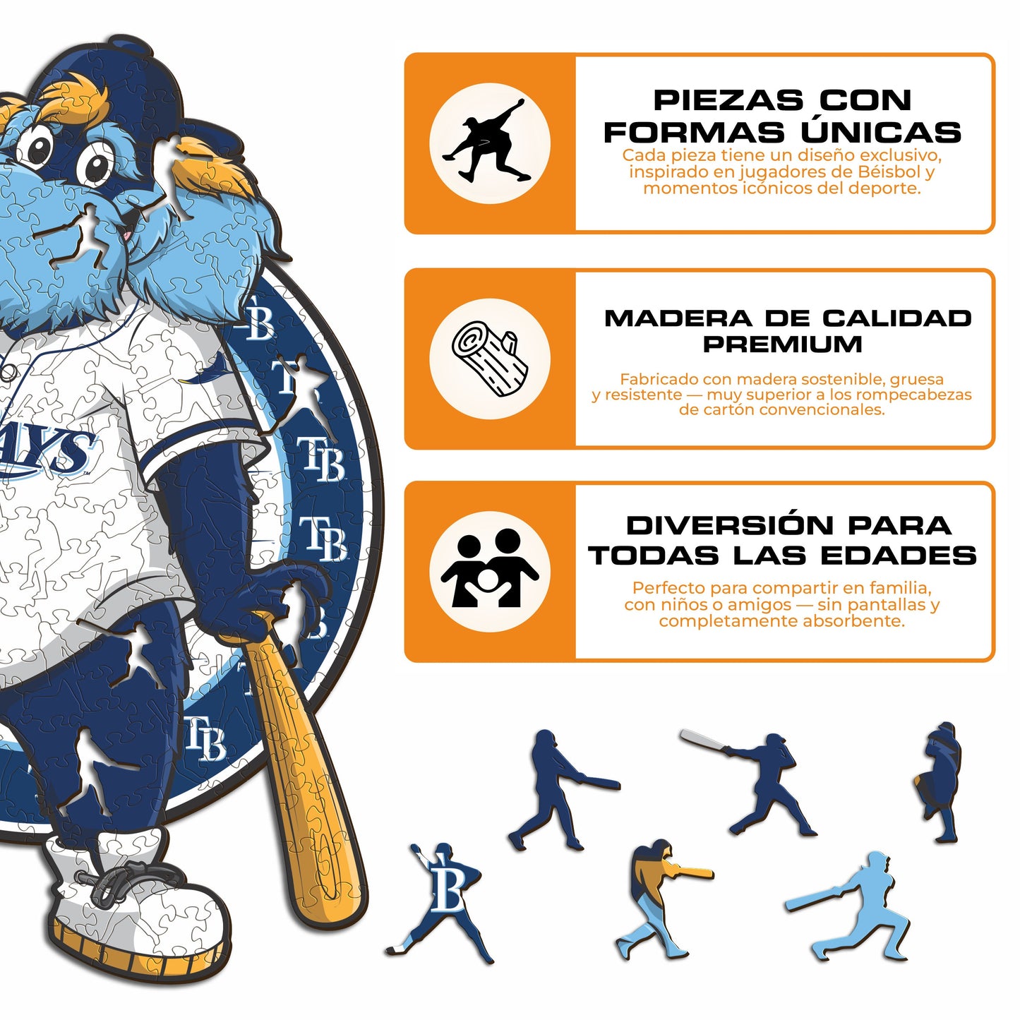 Tampa Bay Rays™ Mascota - Rompecabezas de Madera