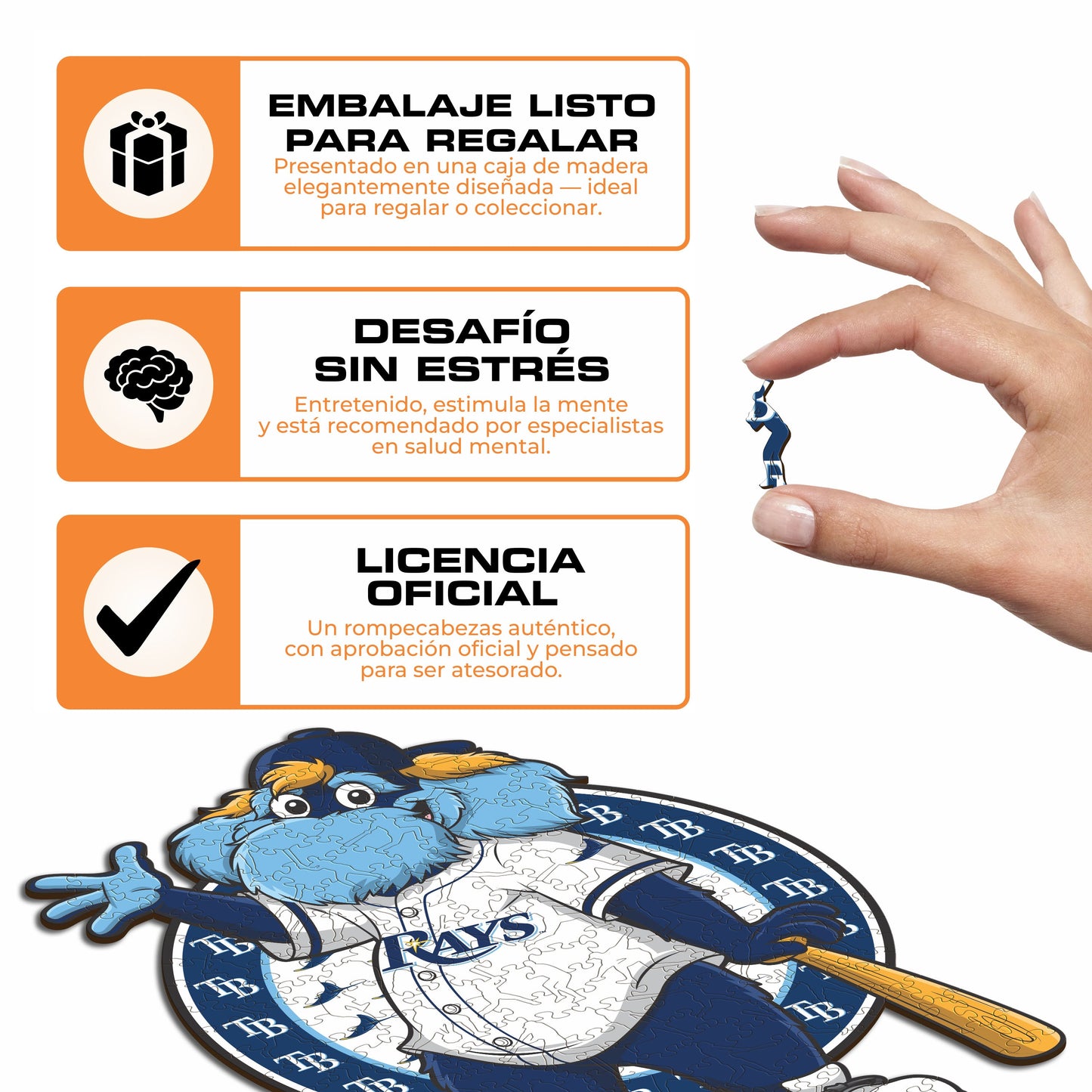 Tampa Bay Rays™ Mascota - Rompecabezas de Madera