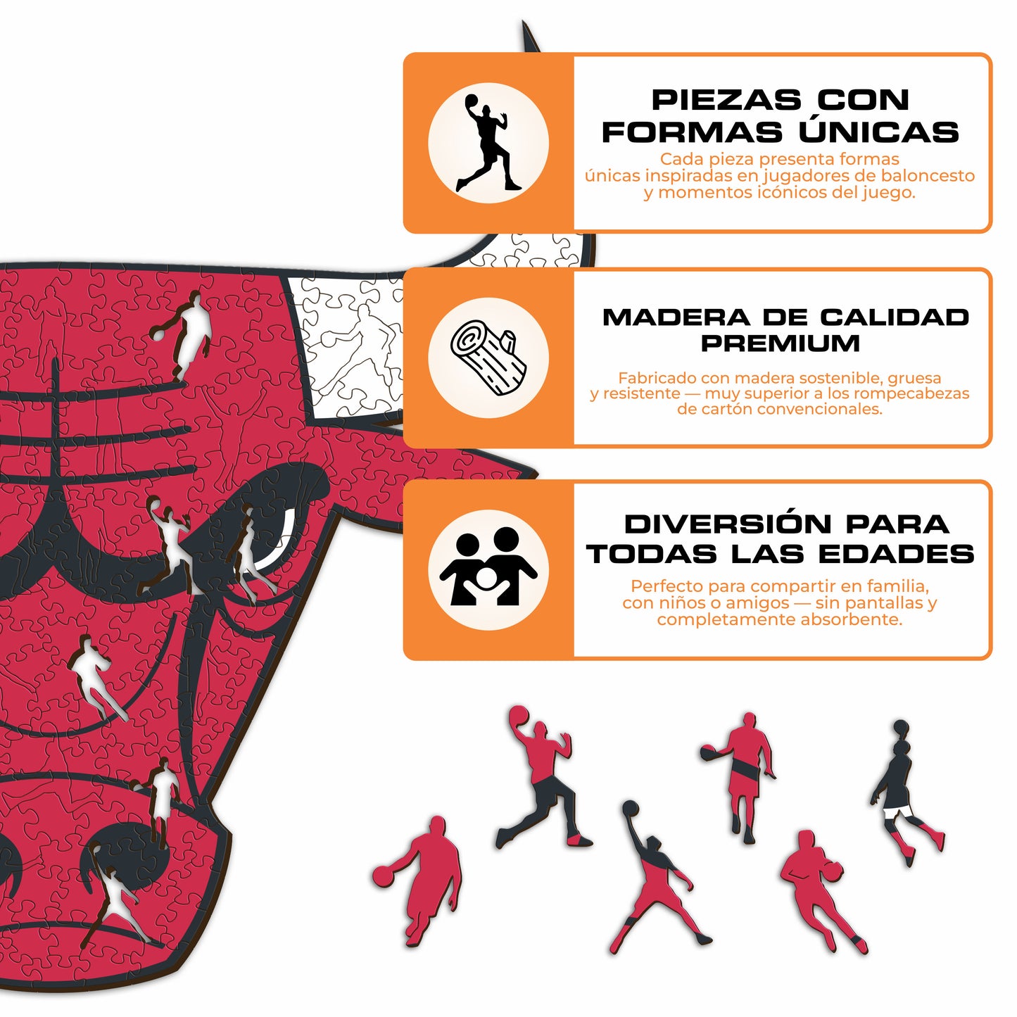 Chicago Bulls™ - Rompecabezas de Madera