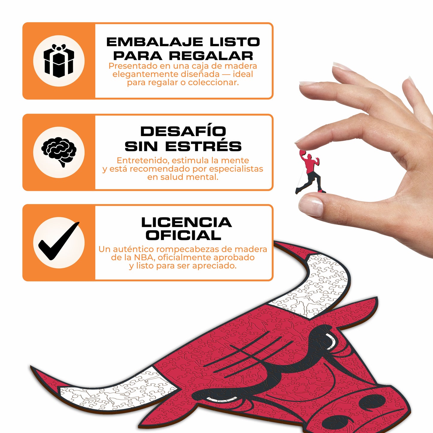 Chicago Bulls™ - Rompecabezas de Madera