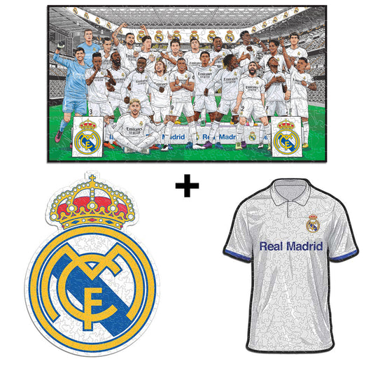 3 PACK Real Madrid CF® Logo + Camiseta + Equipo