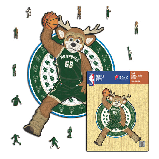 Milwaukee Bucks™ Mascota - Puzzle de Madera