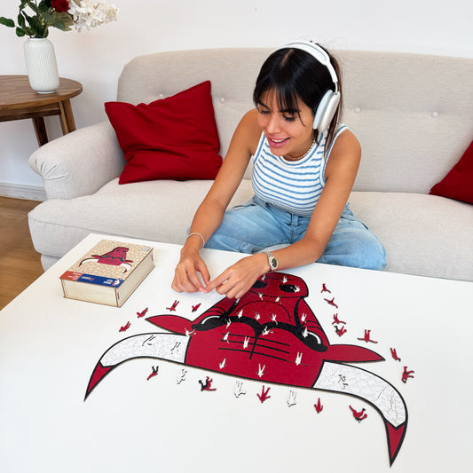 Chicago Bulls™ Logo Puzle de Madera
