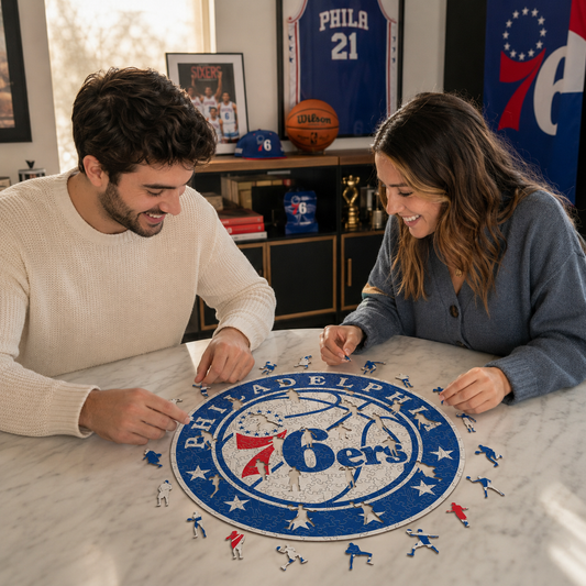 Philadelphia 76ers™ Logo Puzle de Madera