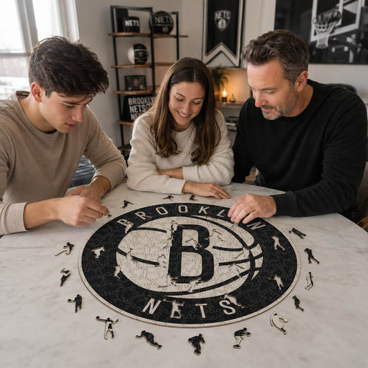 Brooklyn Nets™ Logo Puzle de Madera