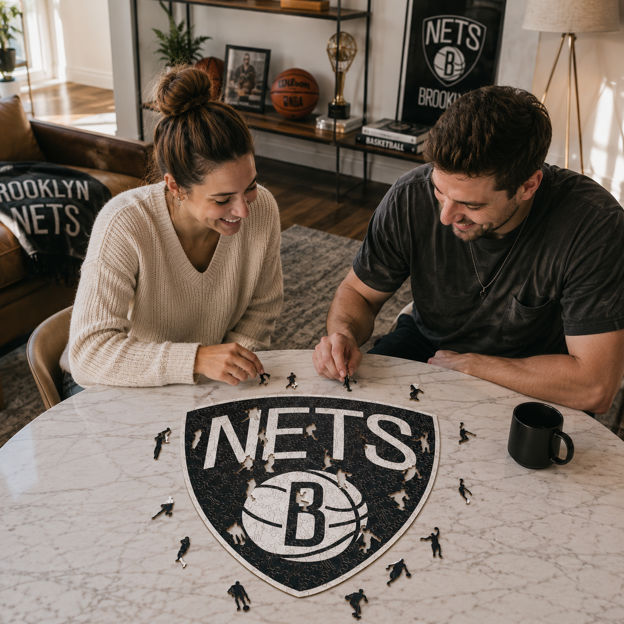 Brooklyn Nets™ Logo Puzle de Madera