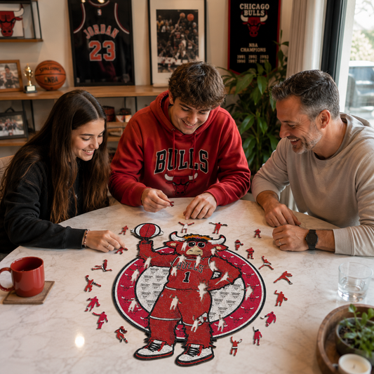Chicago Bulls™ Mascota Puzle de Madera