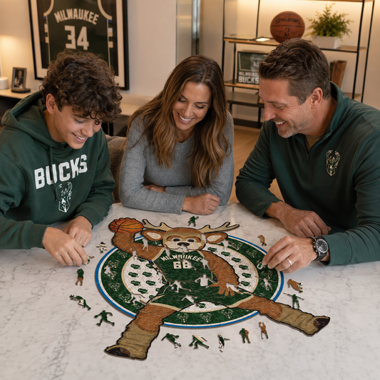 Milwaukee Bucks™ Mascota Puzle de Madera