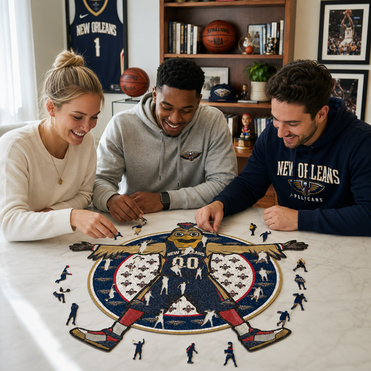 New Orleans Pelicans™ Mascota Puzle de Madera