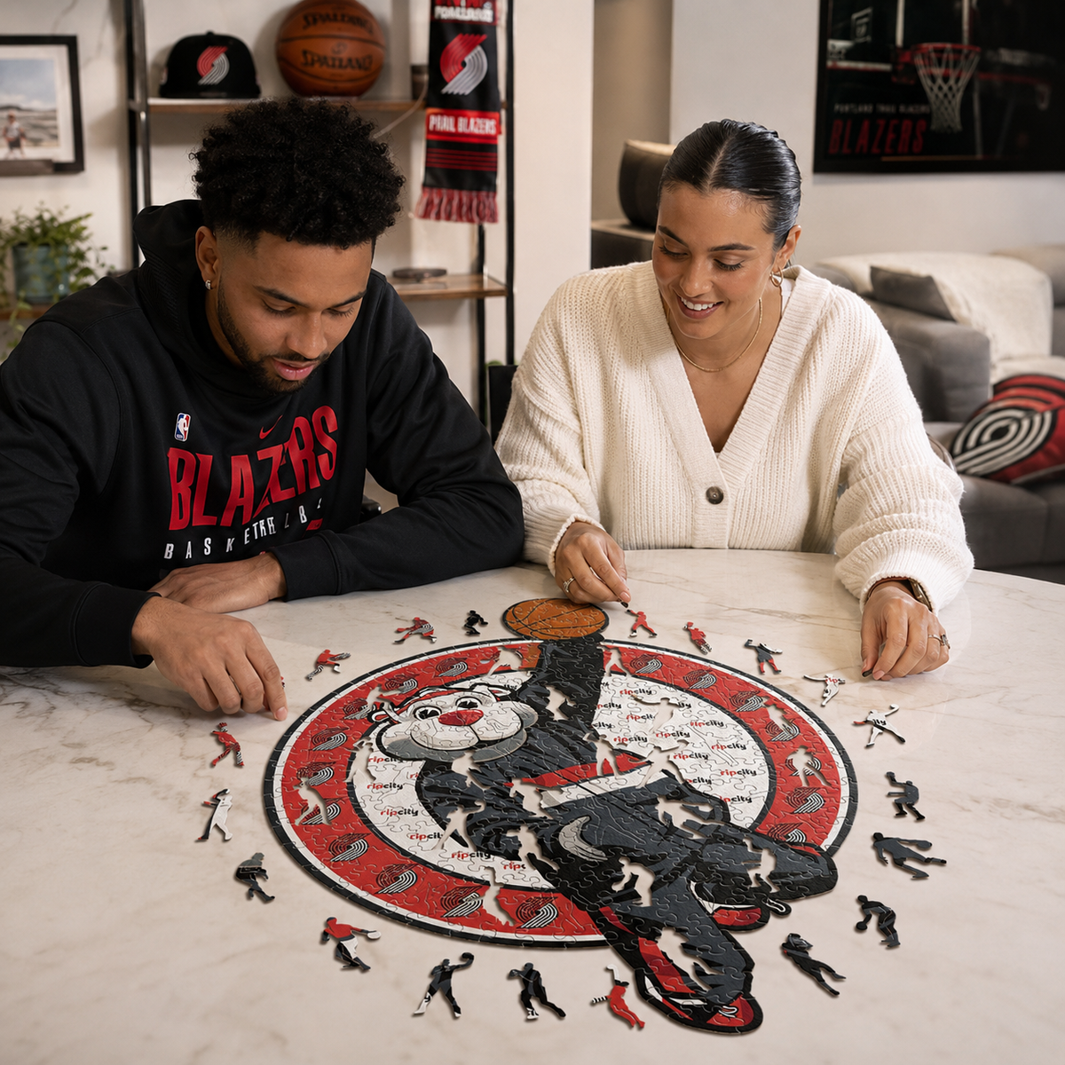 Portland Trail Blazers™ Mascota Puzle de Madera