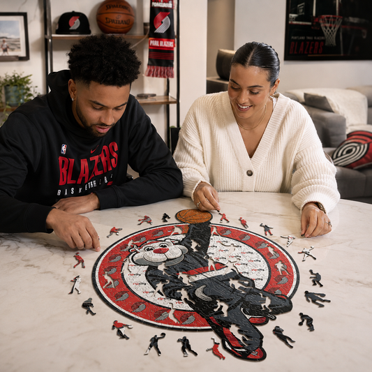 Portland Trail Blazers™ Mascota Puzle de Madera
