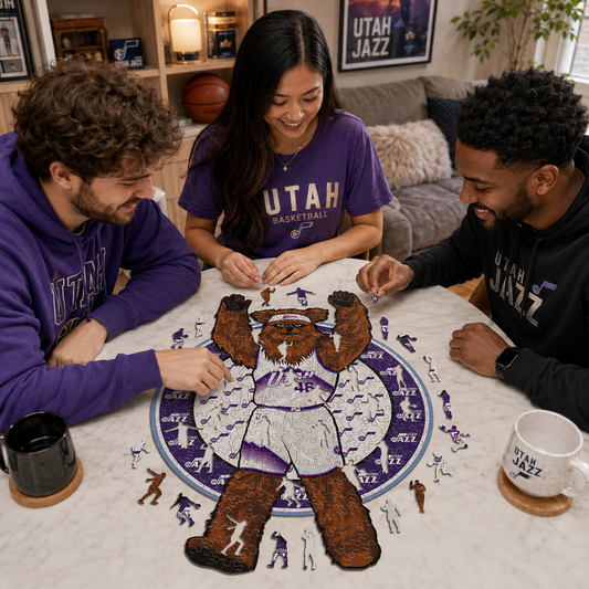 Utah Jazz™ Mascota Puzle de Madera