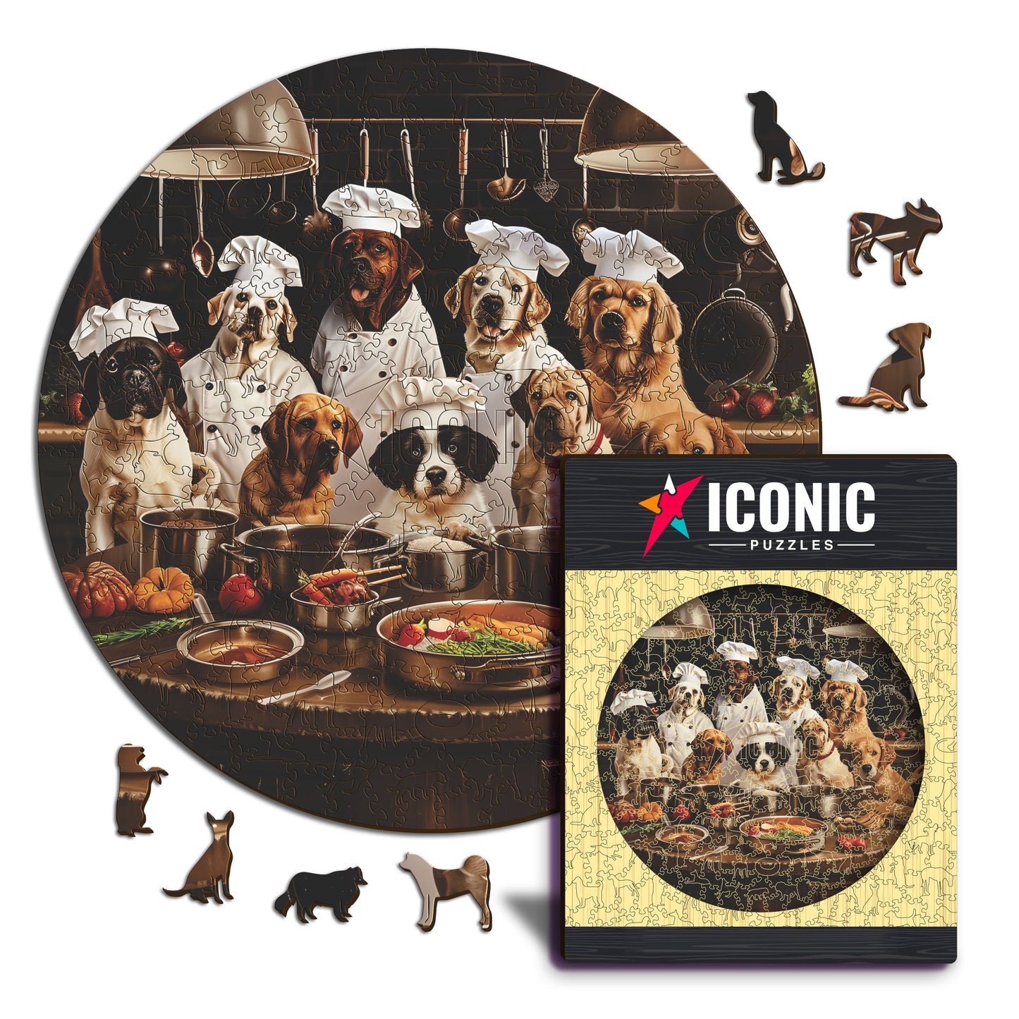 Perros Cocineros - Rompecabezas de Madera