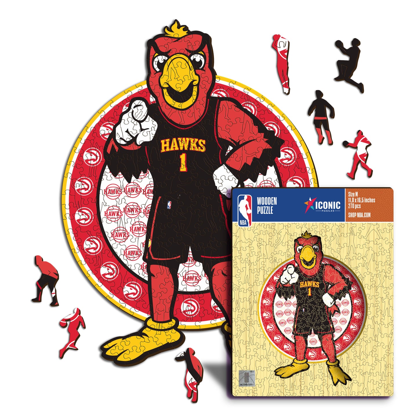 Atlanta Hawks™ Mascota Puzle de Madera